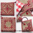 Kitchen potholder set (red) - cross stitch pattern - by Marie-Anne Réthoret-Mélin
