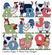 <b>Farm Yard ABC</b><br>cross stitch pattern<br>by <b>Maria Diaz</b>