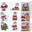Christmas card motifs - Santa - cross stitch pattern - by Maria Diaz