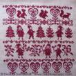Red Christmas Sampler - cross stitch pattern - by Perrette Samouiloff
