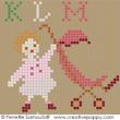 Teddies & Toddlers collection  - For baby girls - cross stitch pattern - by Perrette Samouiloff (zoom 1)