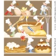 Busy Baking cakes - cross stitch pattern - by Sylvie Teytaud