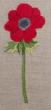 A red Poppy - embroidery pattern - by Agnès Delage-Calvet