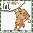 <b>M is for Monkey - Animal Alphabet</b><br>cross stitch pattern<br>by <b>Alessandra Adelaide Neeedleworks</b>