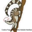Alessandra Adelaide Needleworks - N is for Numbat - Animal Alphabet zoom 1 (cross stitch chart)