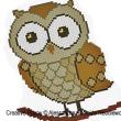 Alessandra Adelaide Needleworks - O is for Owl - Animal Alphabet zoom 1 (cross stitch chart)