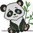 Alessandra Adelaide Needleworks - P is for Panda - Animal Alphabet zoom 1 (cross stitch chart)