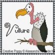 <b>V is for Vulture - Animal Alphabet</b><br>cross stitch pattern<br>by <b>Alessandra Adelaide Neeedleworks</b>