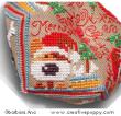 Santa Paws biscornu - cross stitch pattern - by Barbara Ana Designs (zoom 1)
