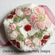 <b>Wild Rose wreath Biscornu</b><br>cross stitch pattern<br>by <b>Faby Reilly Designs</b>