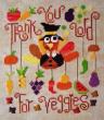 Grateful Turkey - cross stitch pattern - by Barbara Ana Designs