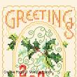 Vintage Postcard/Greeting card - Nostalgia  - cross stitch pattern - by Monique Bonnin (zoom 1)