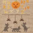 Trick or Treat with 3 playful kittens - cross stitch pattern - by Agnès Delage-Calvet (zoom 1)