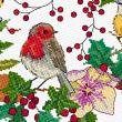 Lesley Teare Designs - Winter Bird Wreath zoom 1 (cross stitch chart)