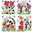 <b>Cute cats</b><br>cross stitch pattern<br>by <b>Lesley Teare Designs</b>