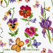 Lesley Teare Designs - 12 Flower Sampler, zoom 1 (Cross stitch chart)