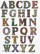 Lesley Teare Designs - Alphabet Illuminated initials (Cross stitch chart)