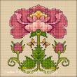 <b>Art Nouveau Rose</b><br>cross stitch pattern<br>by <b>Lesley Teare Designs</b>