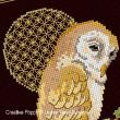 Lesley Teare Designs - Barn Owl with decorative Moon, zoom 1 (cross stitch chart)