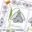 Lesley Teare Designs - Blackwork Flower Calendar Sampler zoom 1