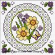 Lesley Teare Designs - Blackwork with Spring Flowers, zoom 1 (Blackwork chart)