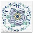 Lesley Teare Designs - Blackwork Spring Flowers, zoom 1 (Enter x or b, left cellchart)