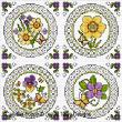 <b>Blackwork with Spring Flowers</b><br>cross stitch pattern<br>by <b>Lesley Teare Designs</b>