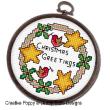 Lesley Teare Designs - Christmas Wreath Cards (x6), zoom 1 (Cross stitch chart)