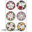 Lesley Teare Designs - Christmas Wreath Cards (x6) (Cross stitch chart)
