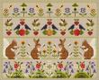 <b>Countryside Garden sampler</b><br>cross stitch pattern<br>by <b>Lesley Teare Designs</b>