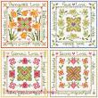 <b>Knot Love Garden Cards</b><br>cross stitch pattern<br>by <b>Lesley Teare Designs</b>