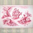 Lesley Teare Designs - Pink Toile de Jouy (cross stitch chart)