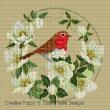 <b>Robin with Christmas Roses</b><br>cross stitch pattern<br>by <b>Lesley Teare Designs</b>