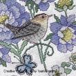 Lesley Teare Designs - Scabious flowers and Wren, zoom 1 (Cross stitch chart)