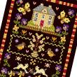Lesley Teare Designs - Spring house, zoom 1 (Cross stitch chart)