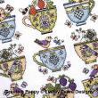 Lesley Teare Designs - Tea Cup Sampler zoom 1 (cross stitch chart)