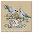 <b>Teatime Birds</b><br>cross stitch pattern<br>by <b>Lesley Teare Designs</b>