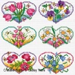 Lesley Teare Designs - Floral Hearts (cross stitch chart)