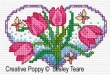 Lesley Teare Designs - Floral Hearts zoom 1 (cross stitch chart)