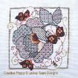 Lesley Teare Designs - Flower & Butterflies Blackwork (cross stitch chart)
