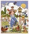 <b>Folk Art Garden</b><br>cross stitch pattern<br>by <b>Lesley Teare Designs</b>