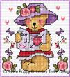 Lesley Teare Designs - Teddy cards for girls zoom 1 (cross stitch chart)