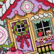 Lesley Teare Designs - Gingerbread House zoom 1 (cross stitch chart)