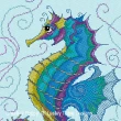 Lesley Teare Designs - Glorious Seahorse zoom 1 (cross stitch chart)