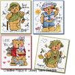 Lesley Teare Designs - Teddy cards for Boys (cross stitch chart)
