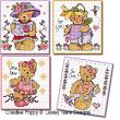 <b>Teddy cards for girls</b><br>cross stitch pattern<br>by <b>Lesley Teare Designs</b>