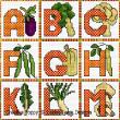Lesley Teare Designs - Vegetable Alphabet zoom 1 (cross stitch chart)