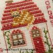Marie-Anne Rethoret-Melin - Cat on Rooftop Pinkeep zoom 1 (cross stitch chart)