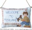 Welcome door plaque to cross stitch for a little boy