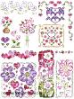 <b>Pink and Purple Floral</b><br>cross stitch pattern<br>by <b>Maria Diaz</b>